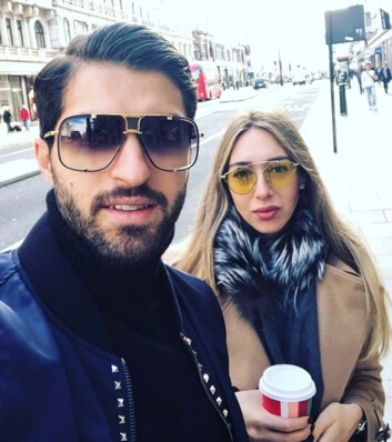 Alexandra-Sofia Kalouli with her husband, Karim Ansarifard.